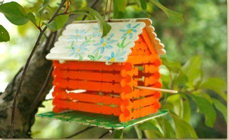 How to make a simple birdhouse out of craft sticks | Birdhouse craft, Craft stick crafts, Pop ...