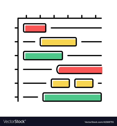 Gantt chart color icon Royalty Free Vector Image