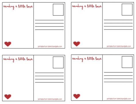 Adorable Valentine Postcards - Free Printables Heart Cards