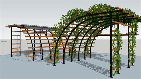 PERGOLA | 3D Warehouse | House outside design, Architecture portfolio design, Garden entrance