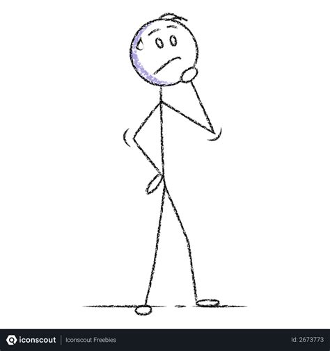 Best Free Confused Stickman Illustration download in PNG & Vector format