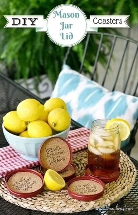 DIY Mason Jar Lid Coasters