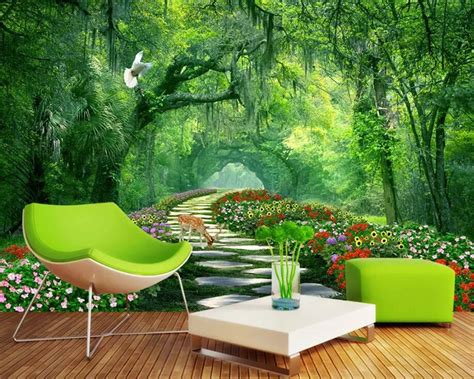 beibehang Photo Wallpaper forest Park Green Road 3d Nature Landscape ...