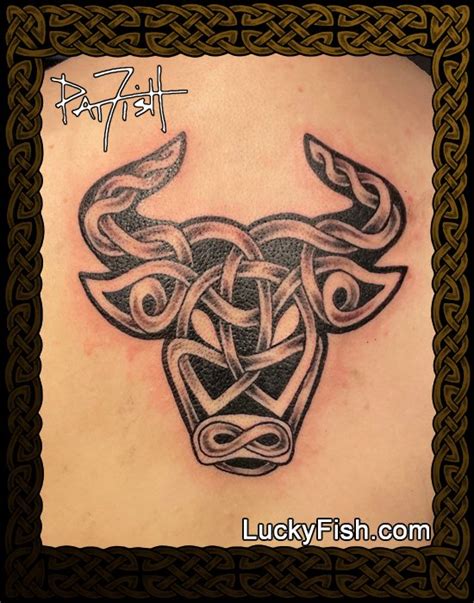 Celtic Knotwork Taurus Bull Ox Tattoo Design — LuckyFish, Inc. and Tattoo Santa Barbara