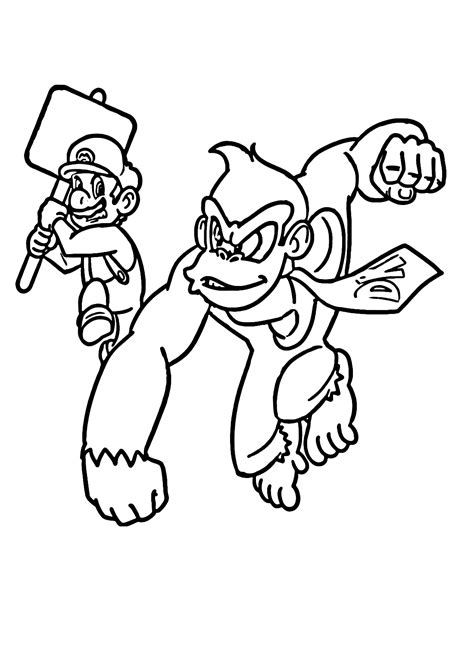 Mario Vs Donkey Kong Coloring Page - Free Printable Coloring Pages