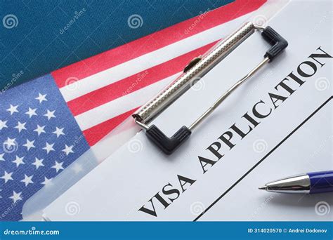 Immigration and Citizenship in USA. Visa Application Form on Table ...