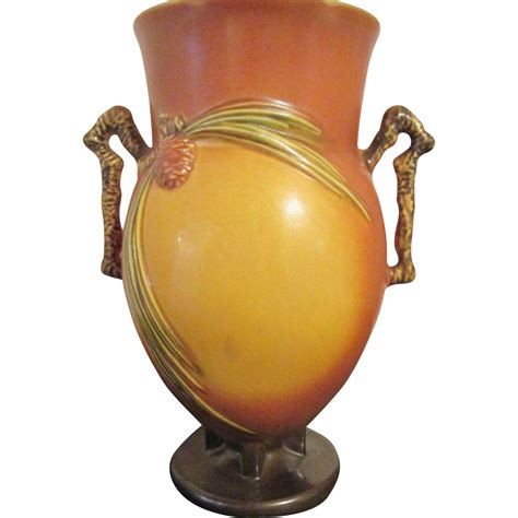 Roseville Pottery Pinecone Vase 10 Inch from mainstreetantiquesandcollectibles on Ruby Lane