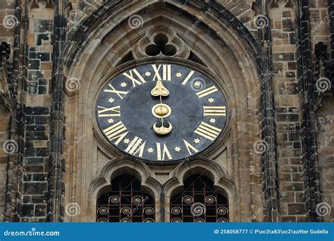 Old clock on a tower stock image. Image of medieval - 258058777