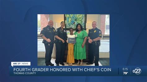 Thomasville Police Department honors 4th-grader with Chief's Coin