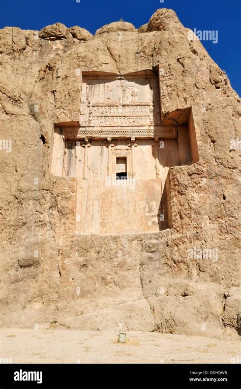 tomb of king Xerxes I at the achaemenid burial site Naqsh-e Rostam, Rustam near the ...