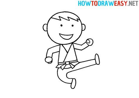 How to Draw a Karate Boy | Elementary drawing, Drawing for kids, Drawings