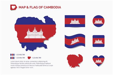 Map and flag of cambodia 1936087 Vector Art at Vecteezy