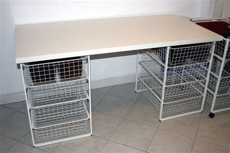 Sewing/Crafting table with Basket storage - IKEA Hackers - IKEA Hackers