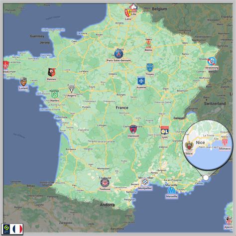 Map with the 20 teams of Ligue 1 (France) : r/soccer