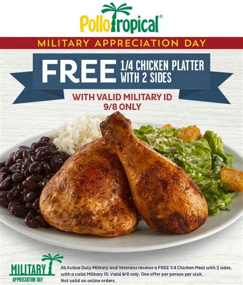 Military enjoy a free chicken platter & 2 sides today at Pollo Tropical #pollotropical | The ...