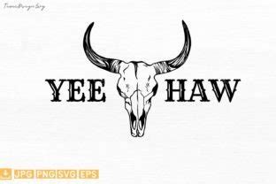 Yee Haw Western Country Cow Skull Graphic by TiMeCraftshop · Creative ...