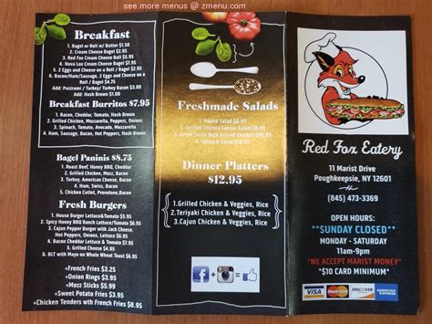 Menu at Red Fox Eatery, Poughkeepsie