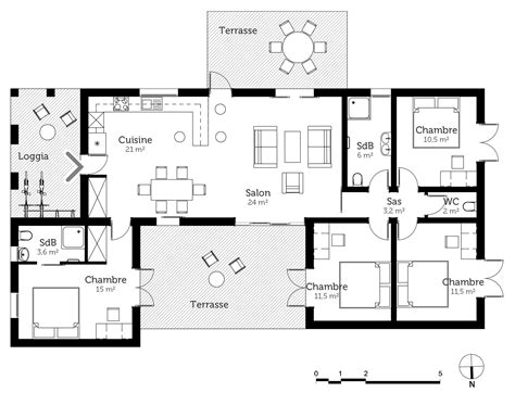 Plan maison de plain pied avec terrasse ooreka – Artofit