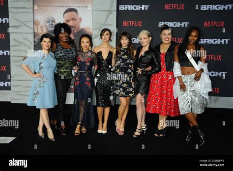 The Cast of Glow arrives to the Netflix Premiere of BRIGHT, held at the ...