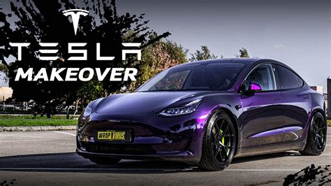 2020 Tesla Model 3 Wrapped in Midnight Purple - YouTube