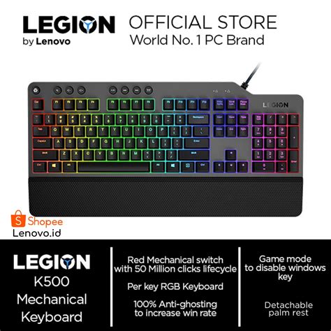 Jual Lenovo Legion K500 RGB Mechanical Wired Gaming Keyboard + Detachable Palm Rest GY40T26478 ...