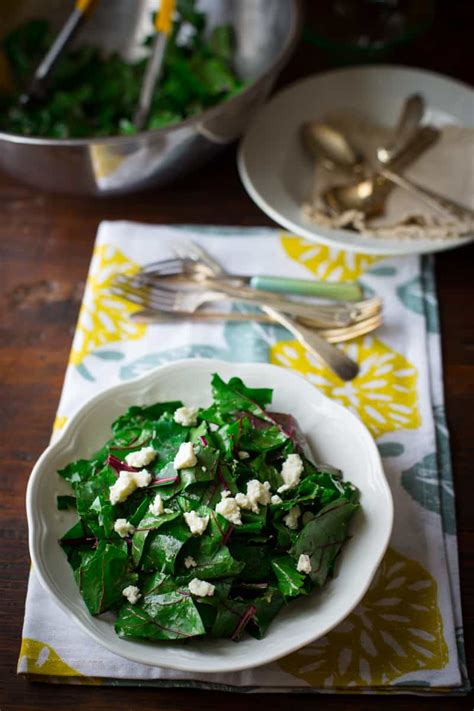 what to do with beet greens and a recipe for beet green salad with sherry vinaigrette and feta ...