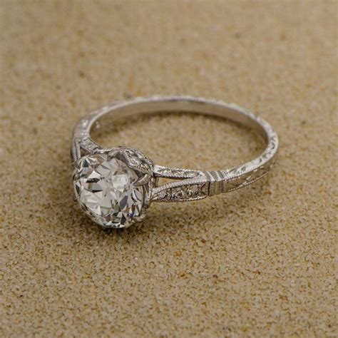 WOW! Estate Diamond Engagement Ring set in Handmade Platinum. I want