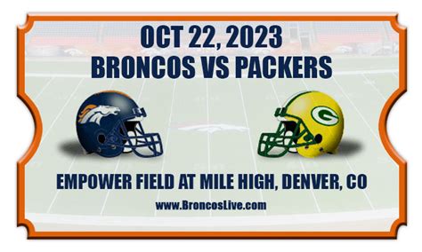 Denver Broncos vs Green Bay Packers Football Tickets | 10/22/23