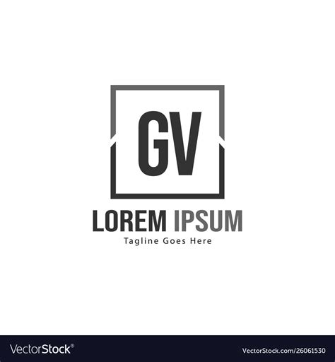 Initial gv logo template with modern frame Vector Image