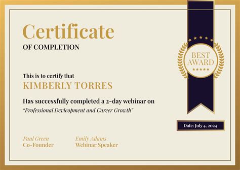 15 Stunning Certificates of Completion Template Ideas | Renderforest