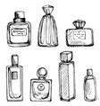 Drawing perfume bottles Royalty Free Vector Image