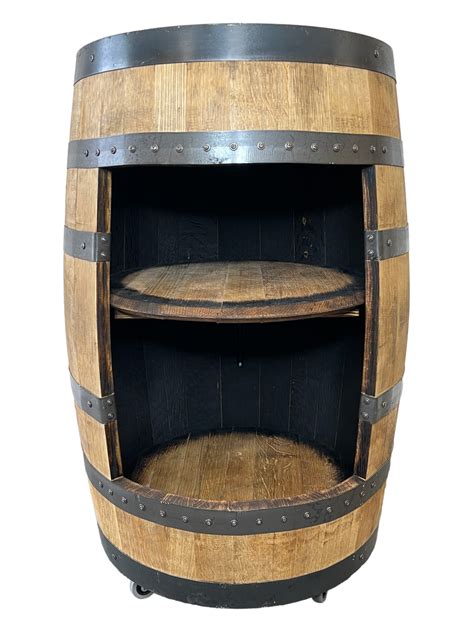 Bourbon Barrel Bar Liquor Cabinet Man Cave Rustic Reclaimed – The Torched Barrel ...