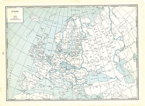 1935 Atlas of the World Vintage Map Pages - Europe Map on one side and South ... | eBay