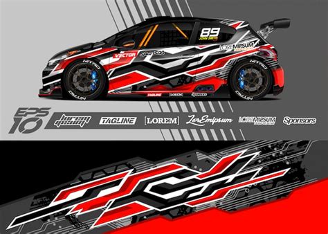 Premium Vector | Car wrap decal graphic design. abstract stripe racing