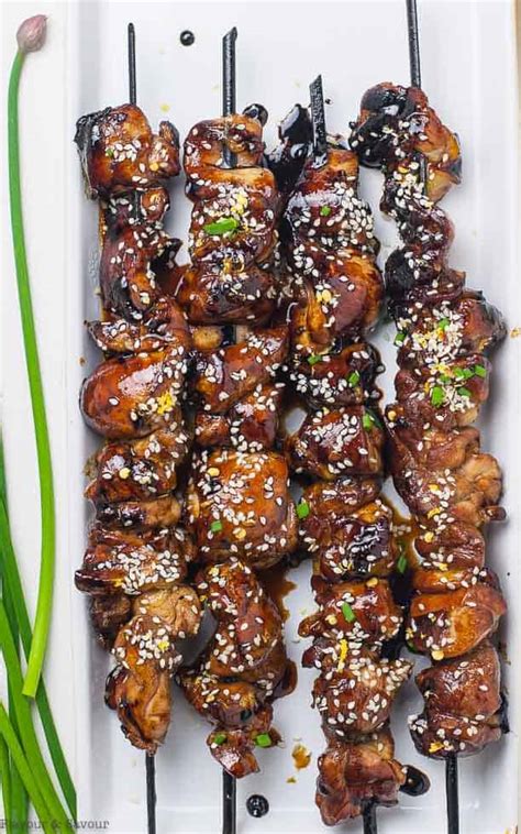 Easy Japanese Chicken Yakitori Skewers - Flavour and Savour