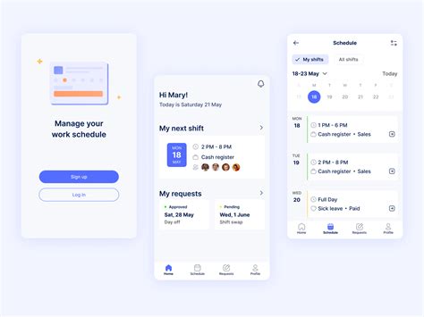 Work Schedule App by Alona Petrukhina on Dribbble