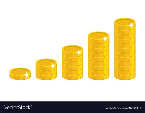 Cartoon coin stack Royalty Free Vector Image - VectorStock