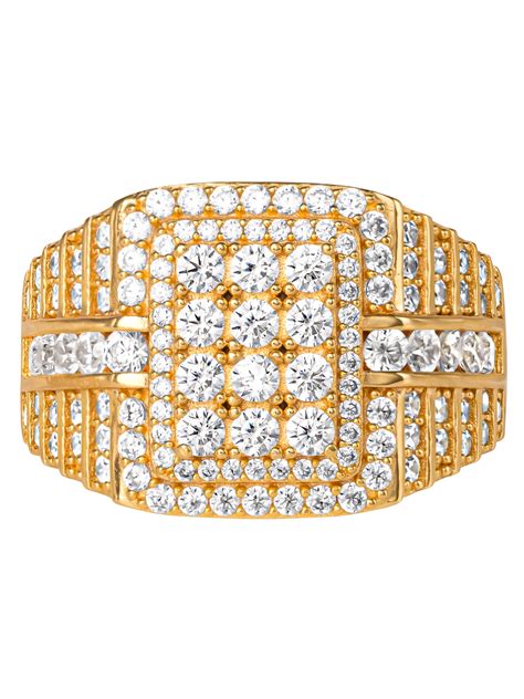 Shaquille O'Neal Men's Simulated Diamond Yellow Gold Plated Sterling ...