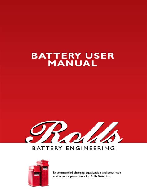 Battery User Manual: Recommended Charging, Equalization and Preventive ...