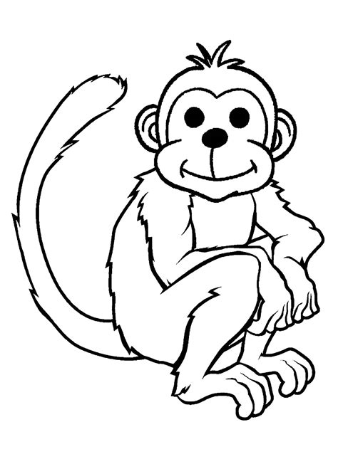 Monkey coloring page to print - Monkey Coloring Pages for Kids