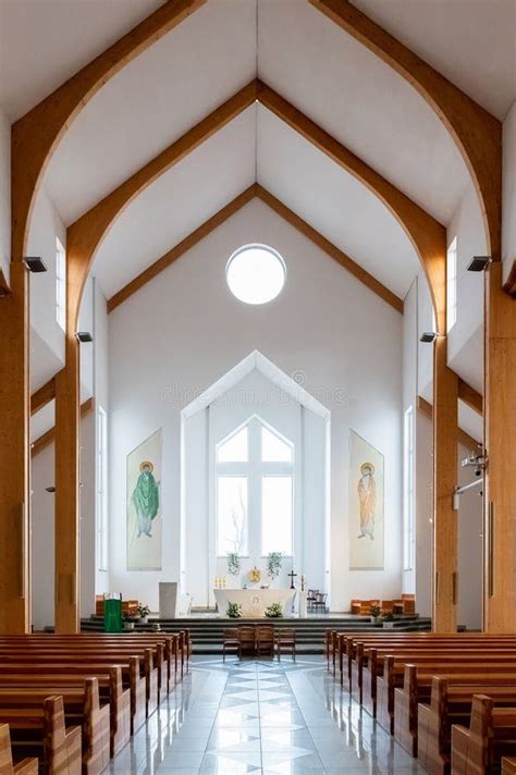 Interiors and Details in Catholic Church Stock Image - Image of inside ...