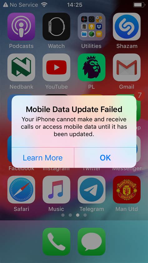 Mobile update failed - Apple Community