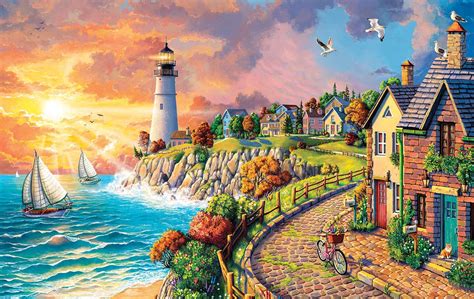 Lighthouse by the Sea, 550 Pieces, SunsOut | Puzzle Warehouse