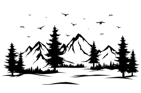 Free Vector | Hand drawn mountain range silhouette