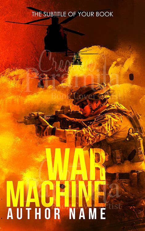 War Machine : Soldier patriotic war book cover design