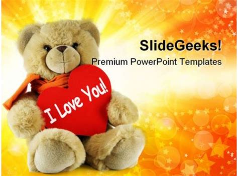 Teddy With I Love You Metaphor PowerPoint Templates And PowerPoint Backgrounds 0711 | Graphics ...