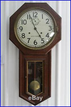 Antique Seth Thomas Regulator Wall Clock With Second Hand Train Station Clock | Antique Seth Thomas