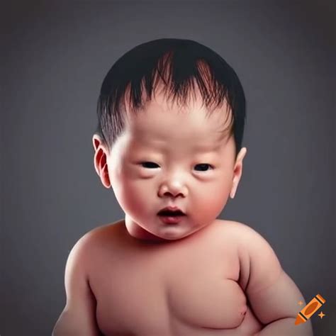 Asian newborn baby boy on Craiyon