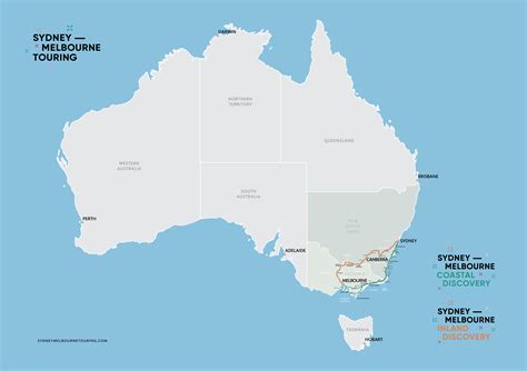 Australia Map - Sydney Melbourne Touring