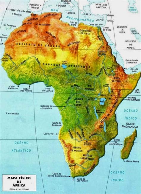 Africa Physical Map - Free Printable Maps